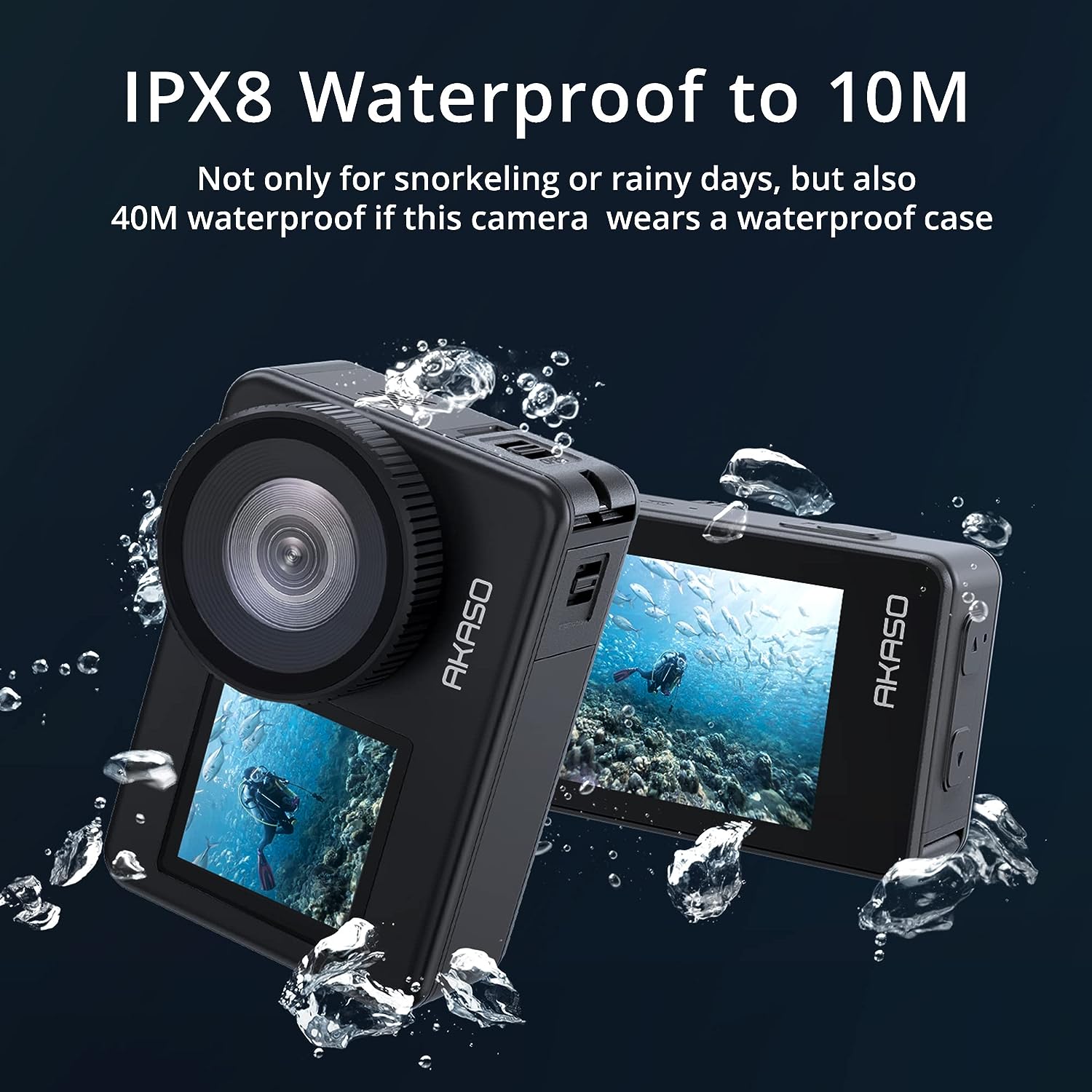 AKASO Brave 7 Action Cam 4K 30FPS 20MP, IPX8 Fotocamera Subacquea Stabilizzata