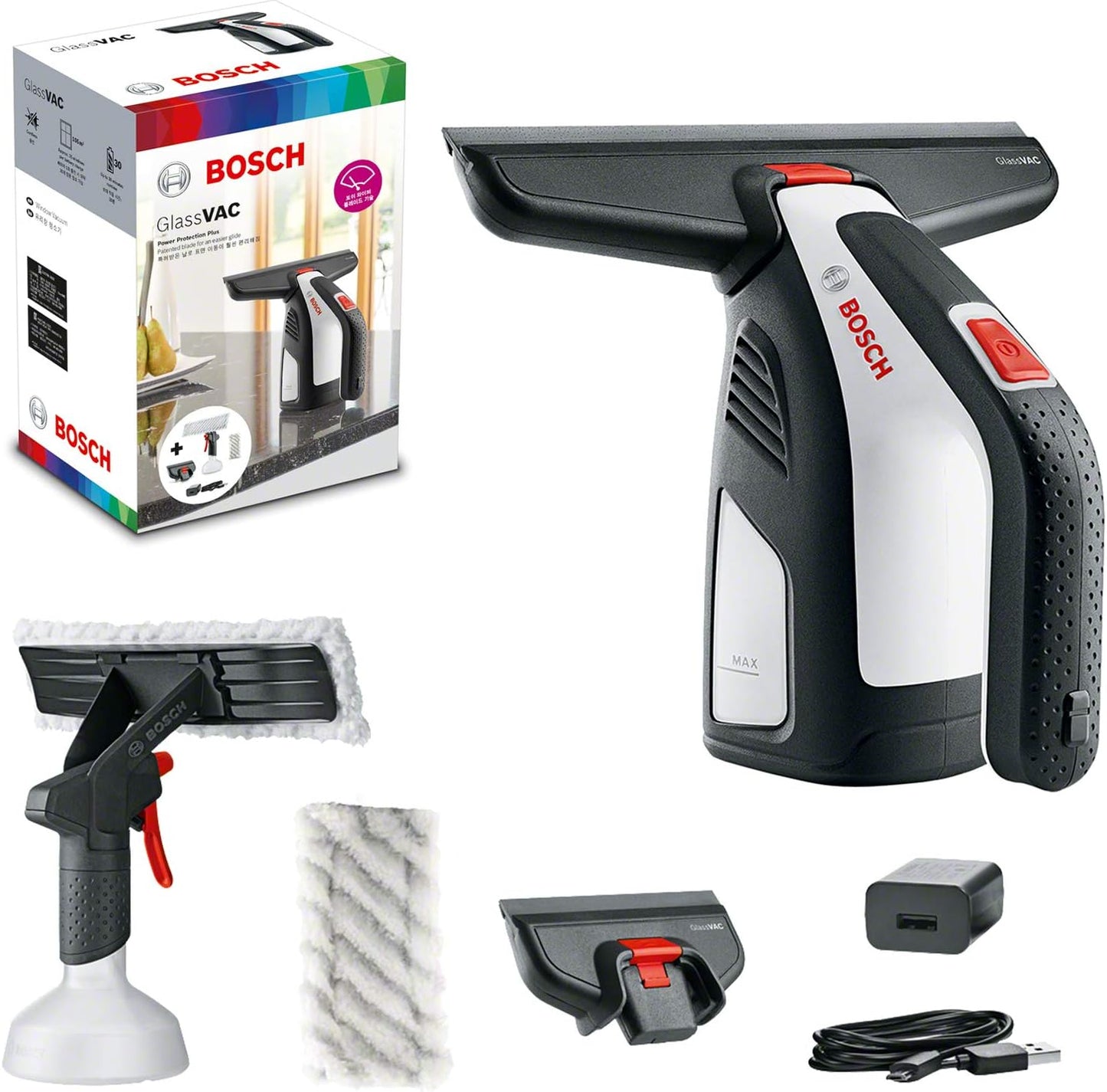 Bosch Home and Garden 06008B7000 Lavavetri Aspiragocce Elettrico a Batteria, Caricabatteria