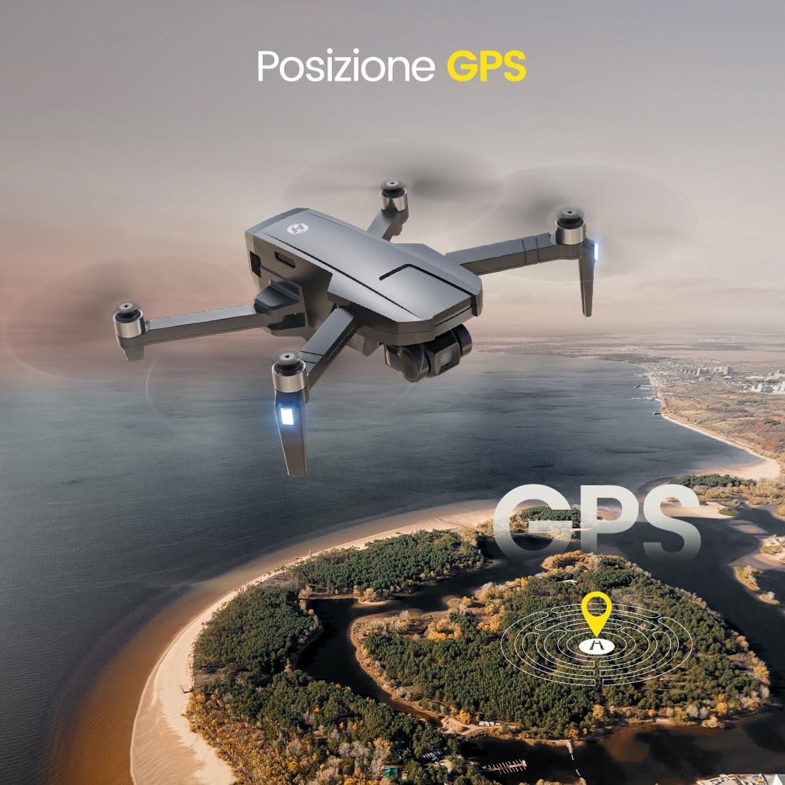 Holy Stone HS720R GPS Drone con Gimbal a 3 assi Telecamera 4K EIS, 3KM FPV