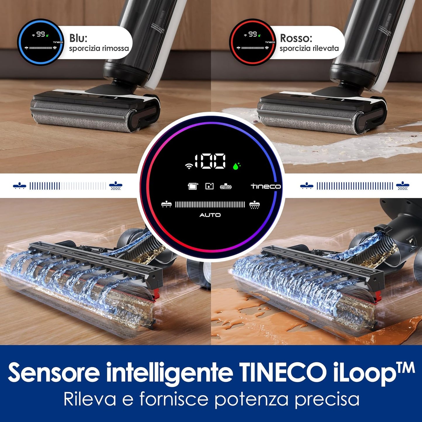 Tineco Floor ONE S6 Lavapavimenti intelligente senza fili per pavimenti duri smart Aspirapolvere
