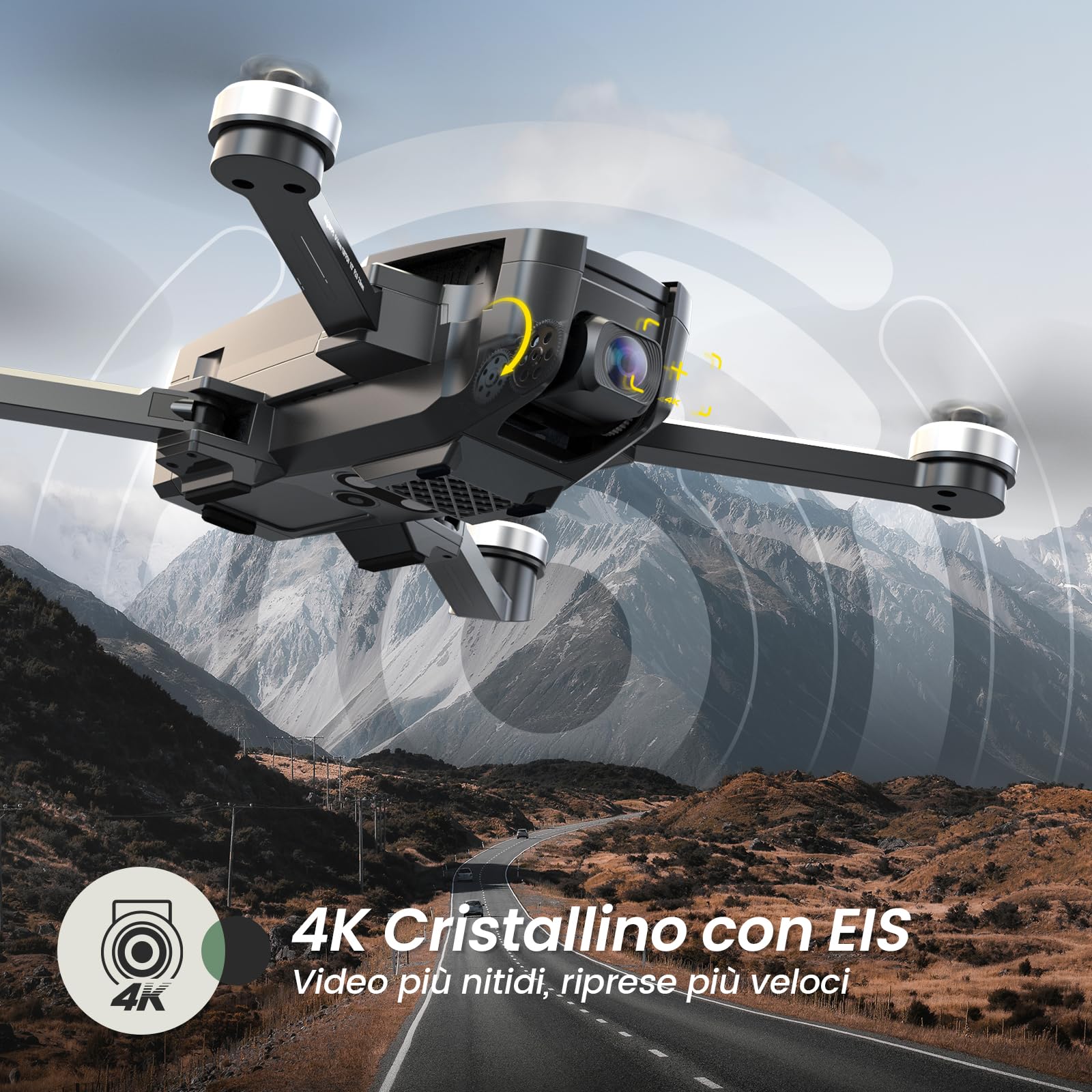 Holy Stone HS720E Drone EIS 4K con Fotocamera UHD per Adulti Motore Brushless,