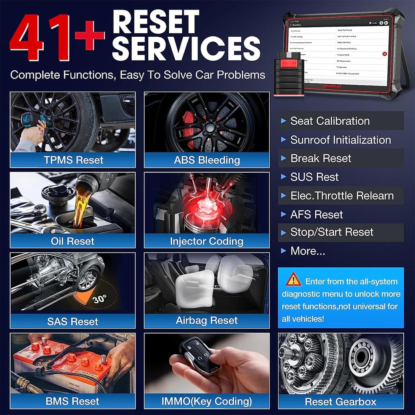 KINGBOLEN Diagnostico per Auto OBD2 K10 - Codifica ECU & Bidirezionale+40 Funzione di Ripristino,