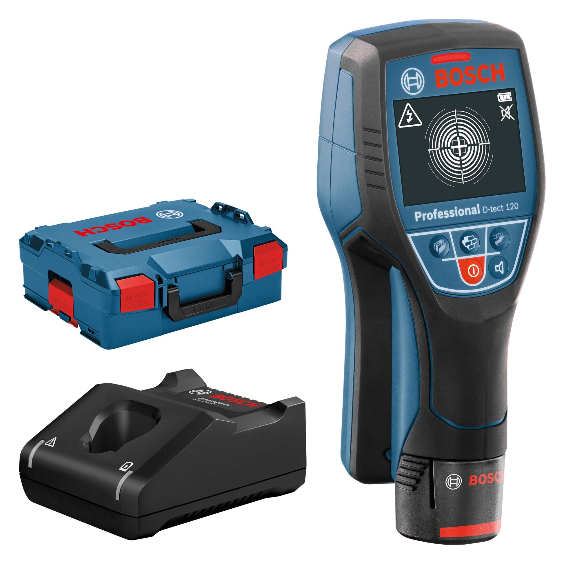 Bosch Professional 12V System Rilevatore D-tect 120 (1 batt. 12V, rilevamento max. tubi in plastica/sottostrutture